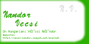 nandor vecsi business card